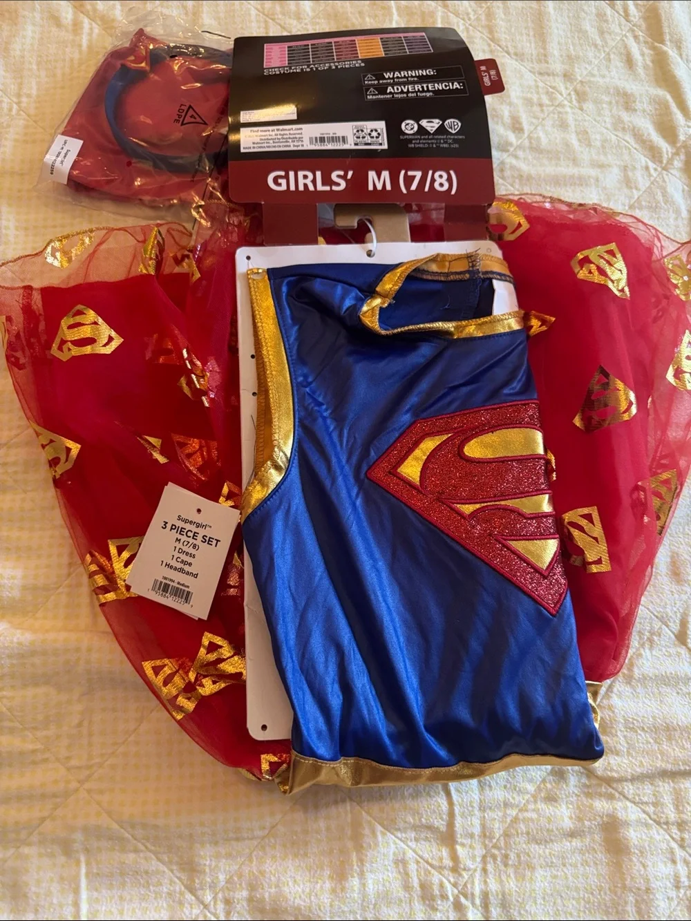 Girls' Supergirl-inspired Blue & Red Tutu Costume Dress